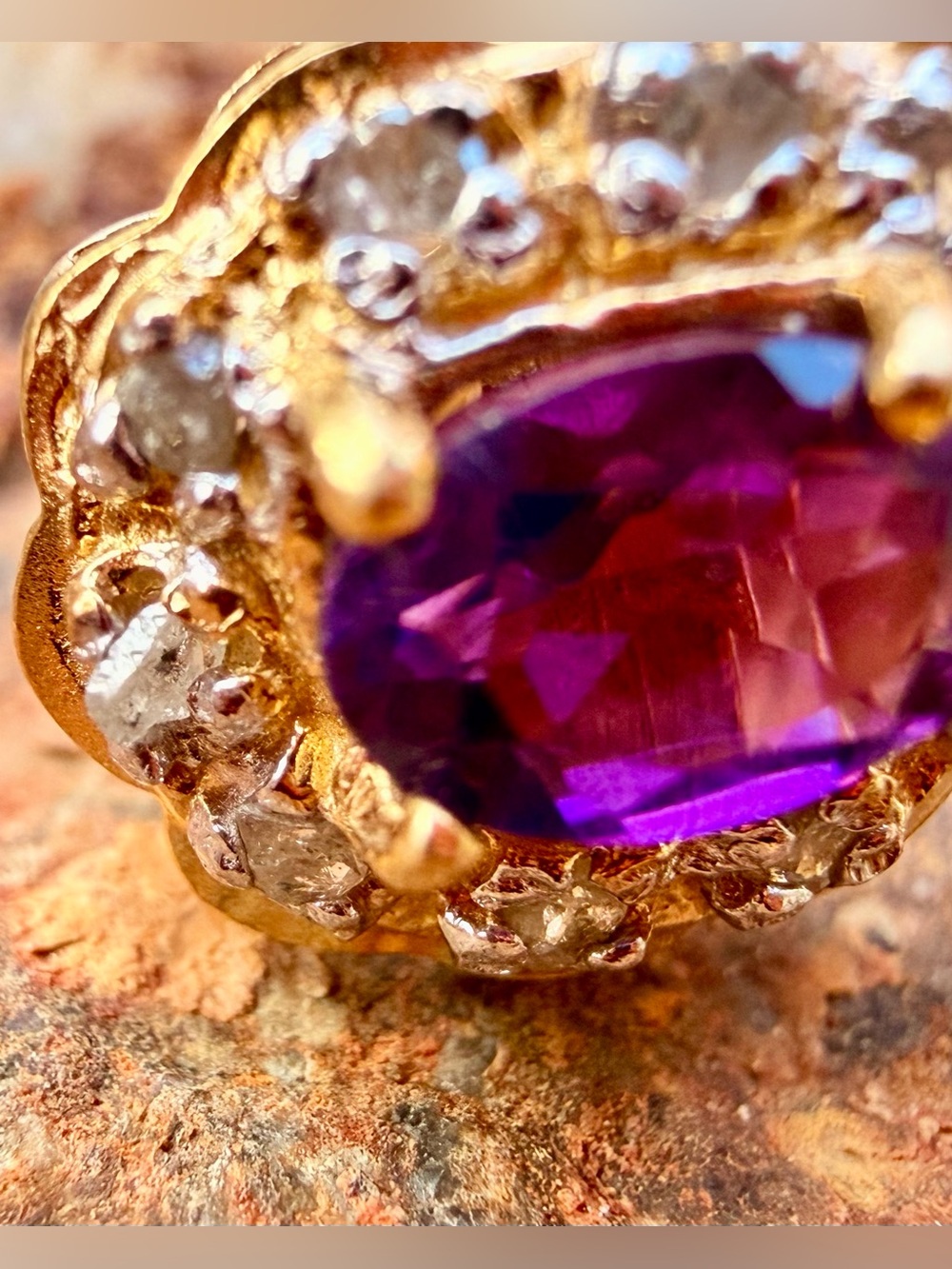 Amethyst & Diamond Earrings 18K Gold Over Sterling Silver 1.90 CTW - Picture 5 of 13